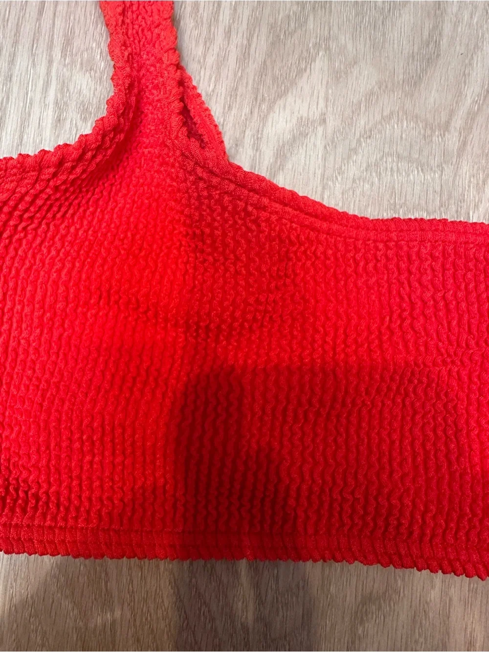 Skatie Red Mya Crinkle Bikini Top